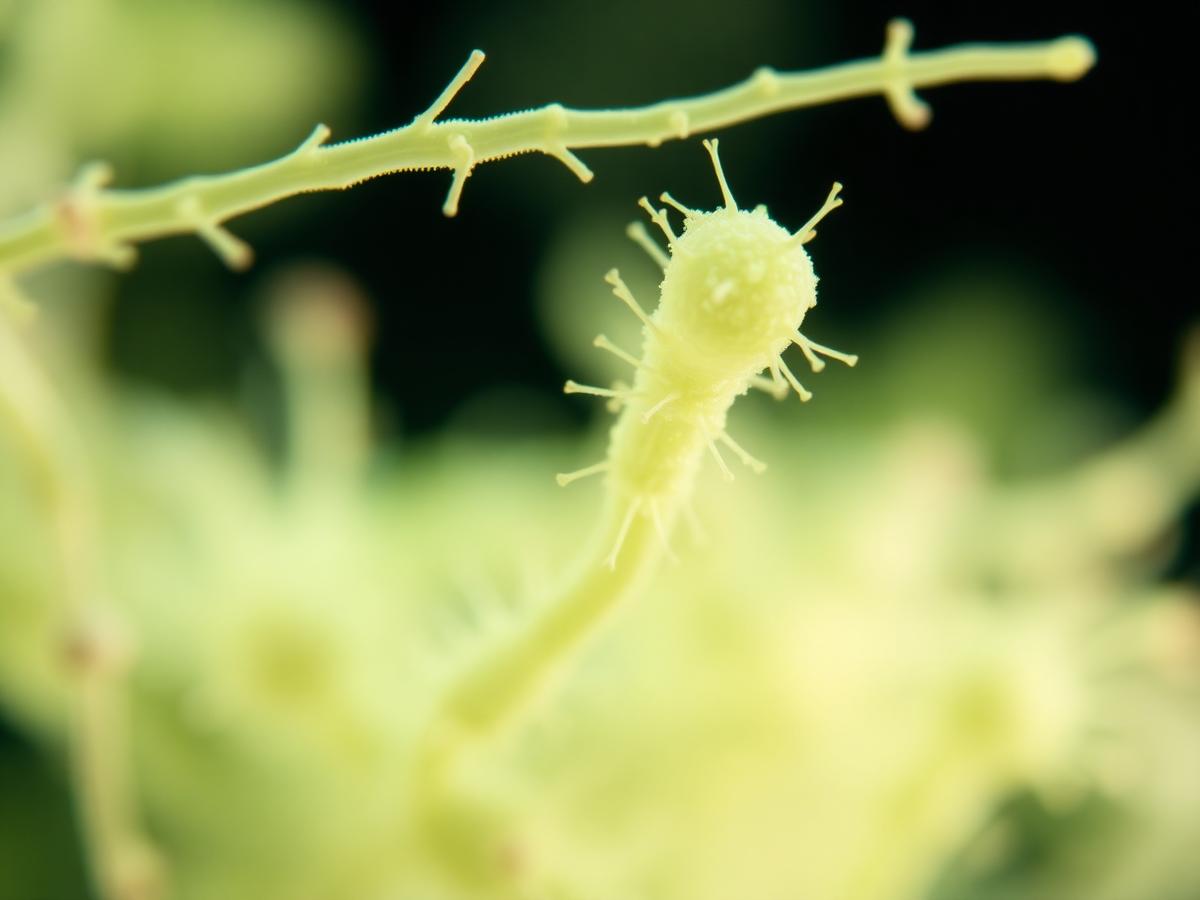 Macro view evoking spirochete dark-field microscopy